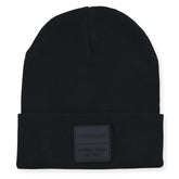 Vintage Havana Black Beanie for Women & Men | Thick Cuffed Knitted Winter Hat Beanies Unisex Skull Caps| Vintage Logo Patch